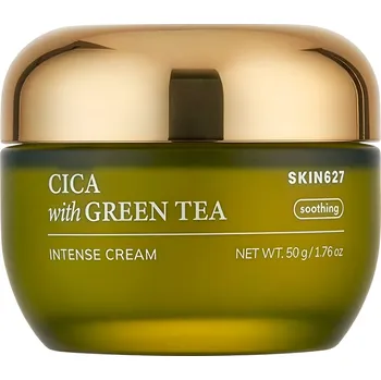 Pleťový krém SKIN627 Cica with Green Tea Intense Cream - Cica krém se zeleným čajem pro citlivou pokožku | 50g