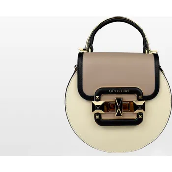 Kabelka CROMIA IT JEWEL – kožená kabelka – béžovo-krémová barva