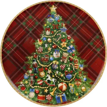 Porcelánový tác na cukroví CHRISTMAS strom 30cm BRANDANI (barva - bílá s motivem)