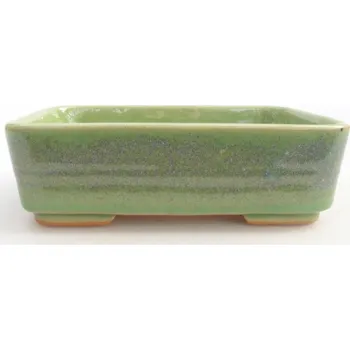 Květináč Keramická bonsai miska 14,5 x 10,5 x 4,5 cm zelená