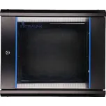 Nástěnná racková skříň 9U 600x450 černé skleněné dveře