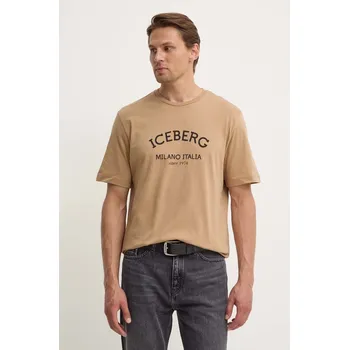 Pánské tričko Bavlněné tričko Iceberg F02N.6325 béžová 80X, vel. L
