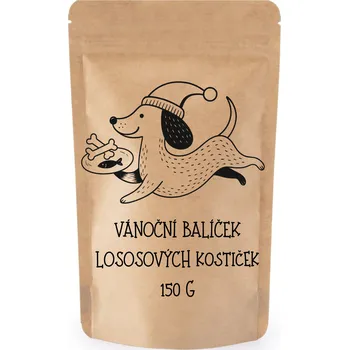 Pamlsek pro psa PafDog® Vánoční balíček lososových kostiček pro pejsky - 150 g