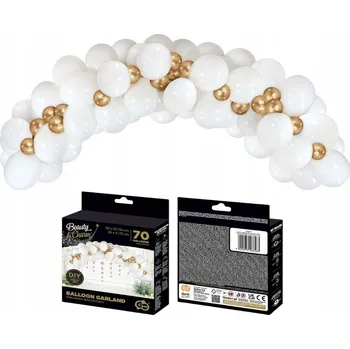 Balónek Balónková girlanda GoDan bílo-zlatá 70 ks
