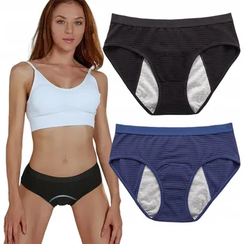 Dámské spodní prádlo 2 ks Kalhotky střihu Figi Menstruační Spodní Prádlo Menstruační Plavky Velikost L