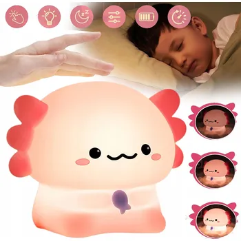 Lampička LED NOČNÍ LAMPA VE TVARU AKSOLOTLA S NASTAVITELNÝM JASEM PRO DĚTI