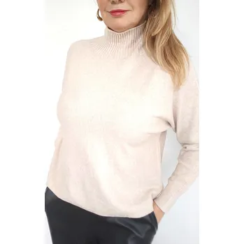 Dámský svetr Made in Italy Dámský roláček UNI, barva béžová
