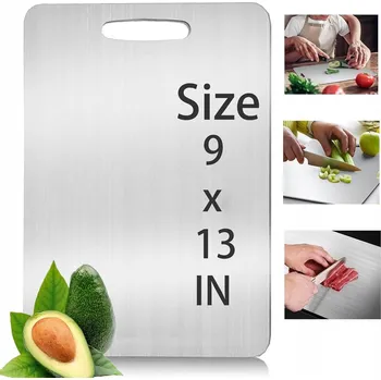 Kuchyňské prkénko Krájecí deska / podnos z nerezové oceli s protiskluzovou úpravou, 34,23 cm