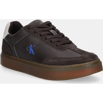 Pánská obuv Kožené tenisky Calvin Klein CLASSIC CUPSOLE LACEUP WT MIX YM0YM01429 hnědá 89X, EUR 42