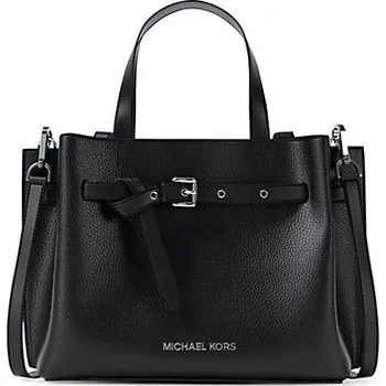Kabelka Michael Kors kožená kabelka Emilia small satchel černá silver + doprava zdarma