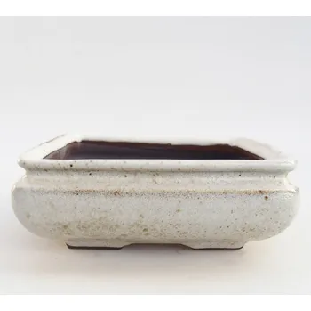 Květináč Keramická bonsai miska 15,5 x 15,5 x 6 cm bílá