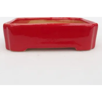 Květináč Keramická bonsai miska 11 x 9 x 3 cm červená