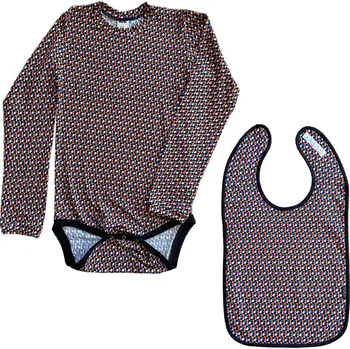 Body Set: Bodytriko s "neviditelným" bryndákem (vzorované) Velikost: 152