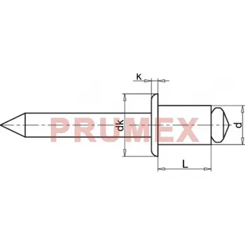 Spojovací materiál Trhací nýt CU/ST 3,0x8