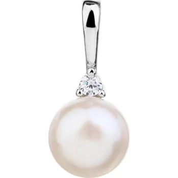 Přívěsek JKB Jewel Stříbrný přívěsek s bílou přírodní perlou Justine