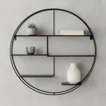House Nordic – Nástěnná police Genk, Ø 47,5 cm, černý kov