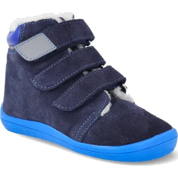 Dívčí zimní obuv Barefoot dětské zimní boty Beda - Daniel modré Velikost: 26