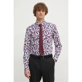 Pánská košile Košile BOSS pánská, bílá barva, slim, s klasickým límcem, 50537989 MLA, vel. 41