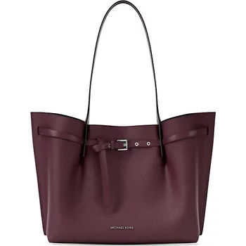 Kabelka Michael Kors kožená kabelka Emilia large tote vínová + doprava zdarma