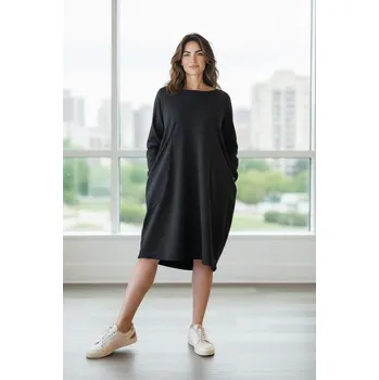 Dámské šaty Zateplené šaty IVONA černé Velikost: UNI: M-3XL