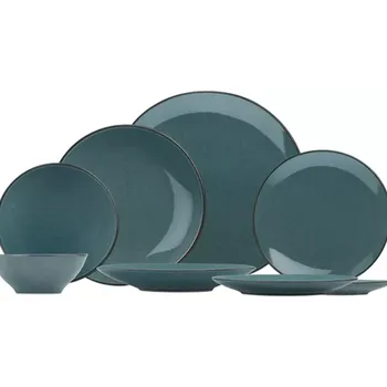 Sada nádobí ASIR – Porcelánová jídelní souprava 24 ks POPPY modrá