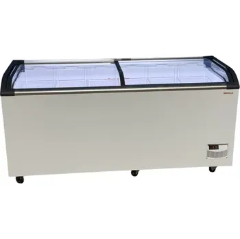 vasegastro Pultový mrazák 600 l – truhlový mrazicí box s posuvnými skleněnými víky a LED osvětlením