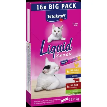 Krmivo pro kočku Vitakraft Liquid Snack MP kuřecí/hovězí 16x 15 g