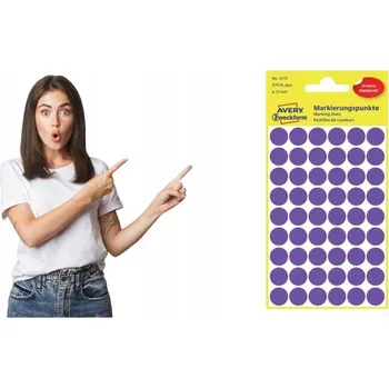 Samolepící etiketa Kulaté značkovací etikety Avery Zweckform 3115 Ø 12 mm, 270 etiket v balení, fialová barva