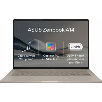 Notebook Notebook Asus Zenbook 14 (UX3407QA-OLED305W) 14" Qualcomm Snapdragon 32 GB / 1000 GB béžový