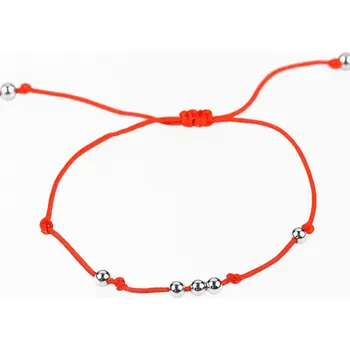 Náramek Flamenco Mystique DREAM červený provázkový náramek se stříbrnými kuličkami BST815
