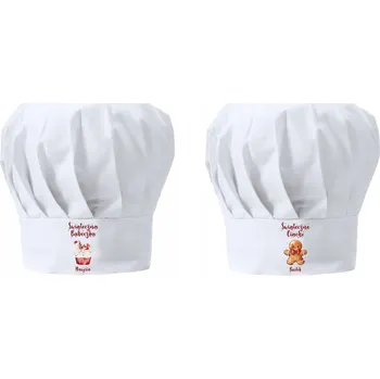 Čepice Kuchařská čepice pro pár - Vánoční koláček, Vánoční bábovka + Jméno