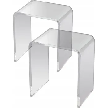 Konferenční stolek Stolek ve tvaru písmene U Průhledný 415x305x460MM Nosnost 25KG