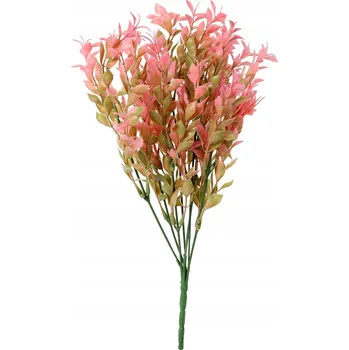 umělá květina KYTICE 7 VĚTVÍ BUXUS 36CM RŮŽOVÁ BARVA VĚTVIČKA UMĚLÉ KVĚTY DEKORACE