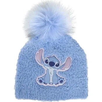 Pokrývka hlavy Dětská zimní čepice Happy Stitch s bambulí