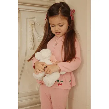 Dívčí svetr Dětský bavlněný kardigan Konges Sløjd CYPRES CARDIGAN GOTS KS102417 růžová 39X, vel. 104