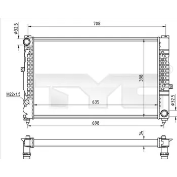 Chladič motoru Chladič, chlazení motoru TYC 702-0010-R