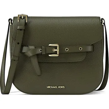 Kabelka Michael Kors Emilia small kožená crossbody kabelka zelená ivy + doprava zdarma