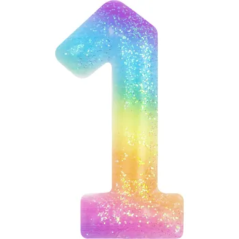 Party dekorace Duhová svíčka – narozeninová dekorace Zvolte číslici: 1