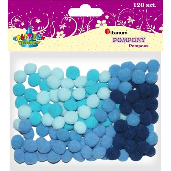 Výtvárné potřeby Titanum Bambulky, Pompony, MODRÉ - mix, 10mm, 120ks/bal.
