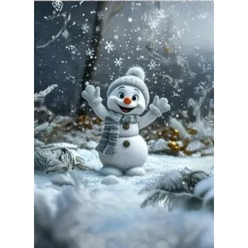 Panel- Teplákovina - Usměvavý sněhulák 80x60