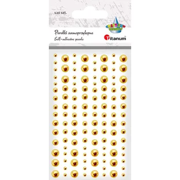 Samolepící dekorace Titanum ST,,, Samolepky, perličky, ZLATÉ, mix velikostí, 120ks/ arch