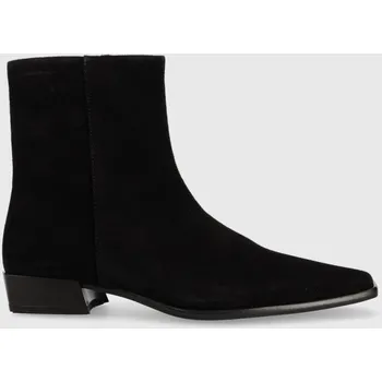 Dámské kozačky Semišové boty Vagabond Shoemakers Nella dámské, černá barva, na podpatku 5416.040.20 99X, EUR 39