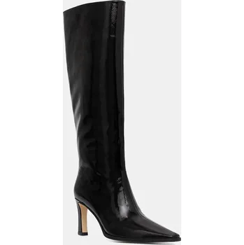 Dámské kozačky Kožené kozačky MICHAEL Michael Kors Darrah dámské, černá barva, na podpatku, 40F5DRMB5A.001 99X, EUR 39