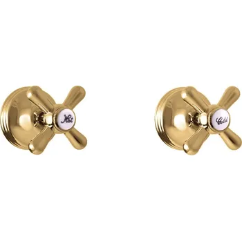 Vodovodní baterie MORAVA RETRO - Sprchová baterie podomítková 1-cestná s tělesem, Zlatá lesklá MK183Z, RAV Slezák