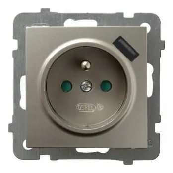 Elektrická zásuvka Stříbrná nástěnná Elektrická Zásuvka Ospel