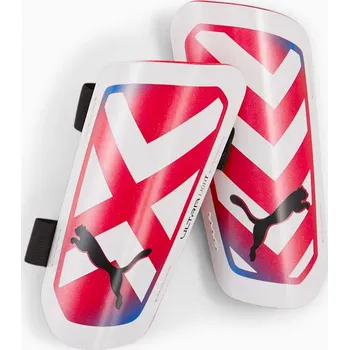 Fotbalový chránič Puma Chrániče holeně Ultra Light Strap 030875-05 bílo-červené (XXS) (XXS, bílá)