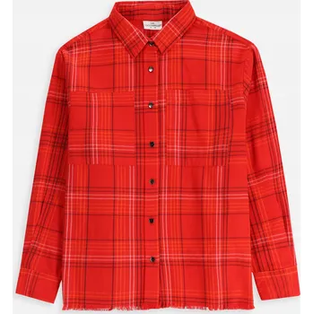 Coccodrillo dětská košile s dlouhým rukávem bavlna červená velikost 146