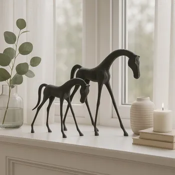 Figurka SADA DVOU DEKORATIVNÍCH FIGUR COCO ČERNÉ