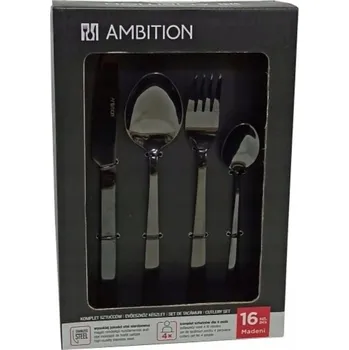 Příbor Kompletní sada příborů Ambition Madeni, černý lesk