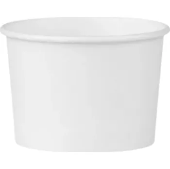 Jednorázové nádobí Papírová miska na zmrzlinu a dezerty 130 ml, průměr 75 mm, bílá - 25 ks